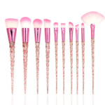 Makeup Brush Transparent Glitter Spiral Pattern