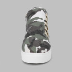 Camouflage side zip platform boots