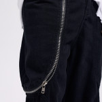 Wide Leg Pure Black Mop Jeans