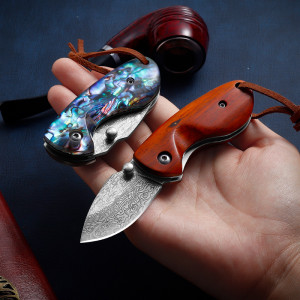 Damascus Folding Knife Outdoor Mini Portable