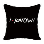 Black Letter Peach Skin Printed Pillow Cover