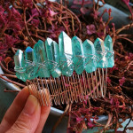 Crystal Hair Comb Bridal Accessories Colorful Green