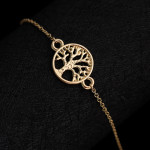 Geometric Round Hollow Tree Of Life Bracelet