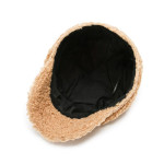 Cashmere Leather Brim Octagonal Hat