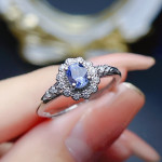 Natural Tanzanite Ring S925 Silver Female