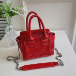 Fashion Color Stone Grain Chain Bag