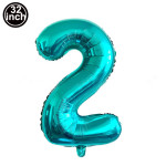 Thin Body 32-inch Blue Digital Decorative Aluminum Film Balloon