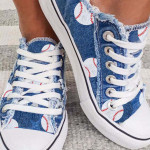 Fashion Wash Denim Lace Up Sneakers