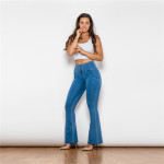 Flared Pants Women's Hip Lift Light Blue High Waist Jeans