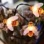 LED Outdoor Solar Lamp String Lights Fairy Holiday Christmas Party Garland Solar Garden Waterproof Linghting Bee