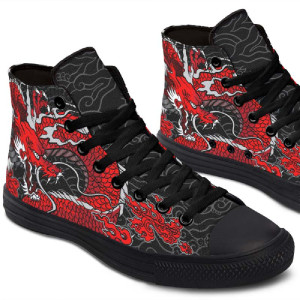 Printed Couple High-top Canvas Shoes