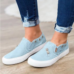 Women's canvas denim zipper one pedal