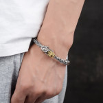 S925 Silver Vintage Craft Men's Bracelet