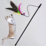 Pearl Bird Cat Teaser Feather Pet Toy Bell Cat Playing Rod