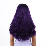 Gradient Color Two-color Gradient Big Wave Black Purple Middle Part