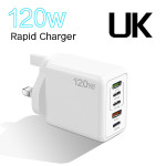 Mobile Phone Charger Multi-port Fast Charging Port European And American British Standard Charging Plug 120W Adapter