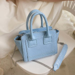 Fashion Color Stone Grain Chain Bag