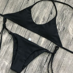 Ladies Swimwear Bikini Solid Color Bikini Set