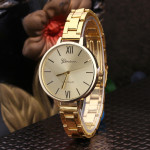 Geneva Alloy Watch Large Dial Slim Band Watch Quartz