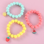 Children's Set Simple And Lovely Fruit Soft Pottery Frosted Beads Bracelet