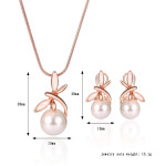 Fashionable Pearl Necklace Earrings Bridal Party Jewelry Set