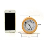 Solid Beech Wood Student Bedside Silent Snooze Alarm Clock