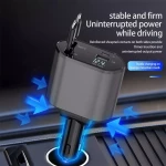 Retractable Car Charger 120W USB&Type C Cable For Phone Fast Charge Adapter