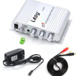 Le Pai LP-838 car home 12V computer amplifier 2.1 channel with subwoofer adjustment small amplifier