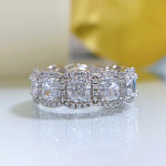 Simulation High Carbon Diamond S925 Sterling Silver Luxury Ring