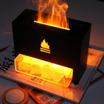 2023 New Design Flame Humidifier 3D Fire Flame Aroma Diffuser With Salt Stone Simulated Fireplace