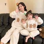 Parent-child Clothing New Fashion Winter Coral Velvet Home Wear Pajama Suit