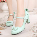 Bowknot single shoes with round head