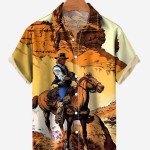 Men's Large Size 3D Digital Printed Short Sleeve Shirt