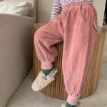 Children's Feet, Close-up Warm Corduroy And Velvet Pants Boys And Girls Leisure