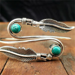 Vintage Bohemian Feather And Emerald Bracelet