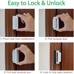 Child Safety Door Reinforced Lock With 3 Inches Stop Aluminum Alloy Hinge Upgrade Night Lock