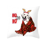 Pet Printing Christmas Peach Skin Fabric Pillow Cover