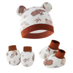 Newborn Hat Anti-grasping Gloves Booties Suit