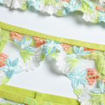 Three-piece Set Of Craft Floral Mesh Underwear Gathered