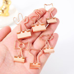 Creative Plating Gold Small Clip Office Style Long Tail Metal