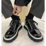 Patent Leather Bright Surface Platform Platform Shoes 