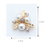 Pearl Flower Three Pearl Leaves Alloy Diamond Flowers Pendant Accessories