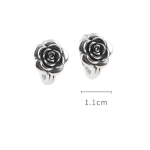 S925 Silver Vintage Distressed Rose Earrings