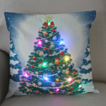 New Christmas Cushion Cover 45x45 Led Light Christmas Decorations For Home Santa Claus Printed Christmas Pillow Case