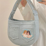 Angel Embroidery Water Wash Sewing Hot Girl Bag