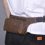 Top Layer Cowhide Men's Sports Waist Bag