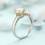 Ring Color Separation Crown Zircon Heart Shape