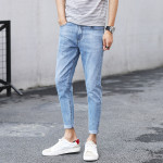 Fashion Men's Jeans Nine Part Simple Casual Men's Trousers