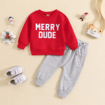 Trade Sweater Round Neck Letter Print Top Trousers Two-piece Set Multi-color Factory Direct Sales