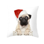 Pet Printing Christmas Peach Skin Fabric Pillow Cover